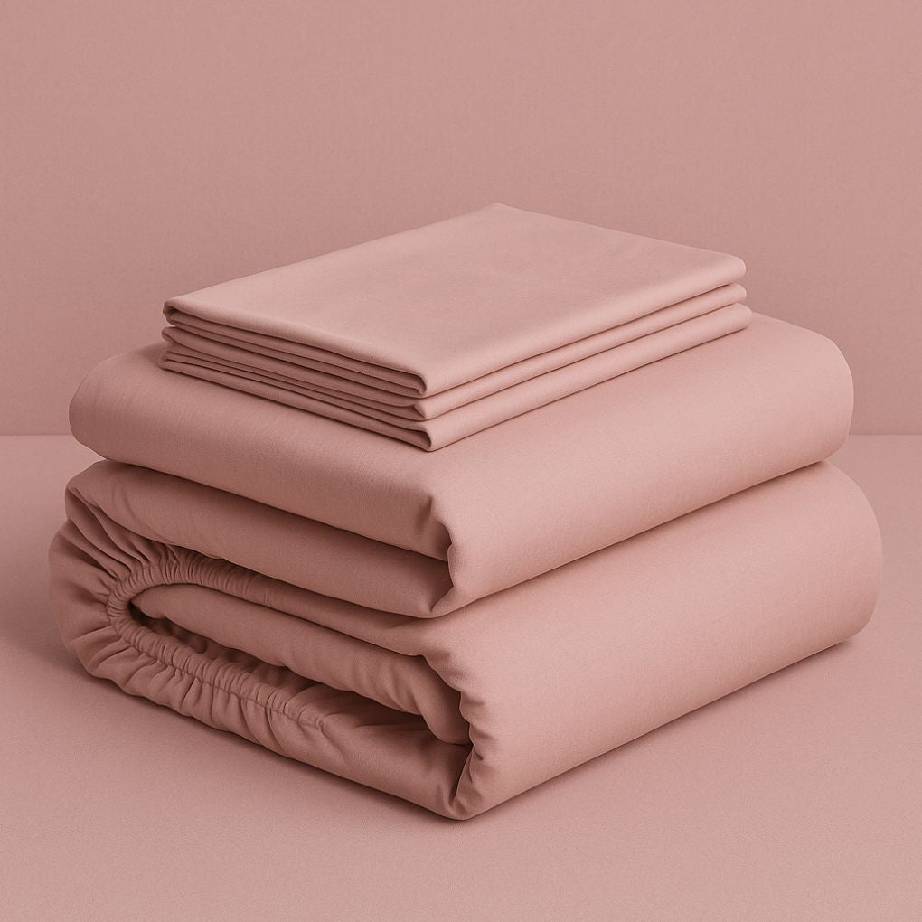 Pink Blush Dusk 100% Organic Cotton Bedsheet Set | Fitted, Flat & Pillowcases | Luxury Bedding Australia – Kottonk®