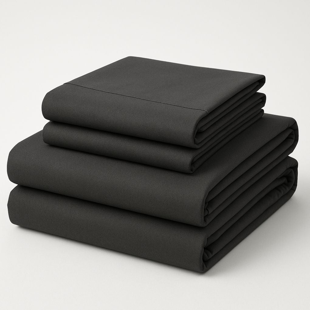 Grey Charcoal 100% Organic Cotton Bedsheet Set – Queen | Fitted, Flat & Pillowcases | Luxury Bedding Australia – Kottonk®