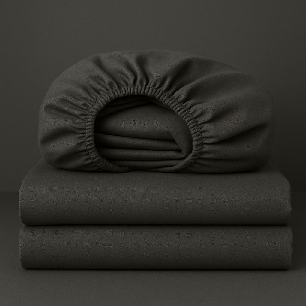 Grey Charcoal 100% Organic Cotton Bedsheet Set – Queen | Fitted, Flat & Pillowcases | Luxury Bedding Australia – Kottonk®