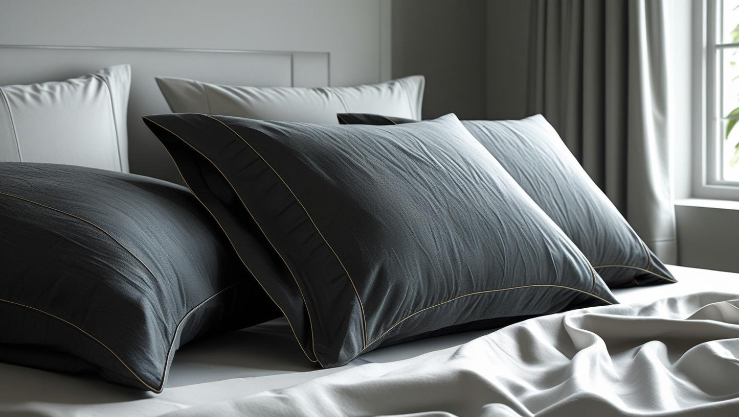 Grey Charcoal 100% Organic Cotton Pillowcase Set – Pair | Luxury Bedding Australia – Kottonk®