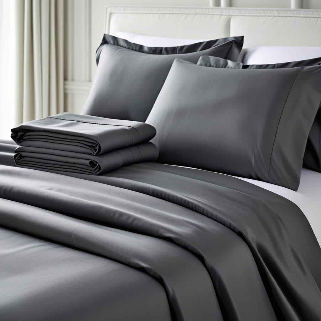 Grey Charcoal 100% Organic Cotton Bedsheet Set – Queen | Fitted, Flat & Pillowcases | Luxury Bedding Australia – Kottonk®